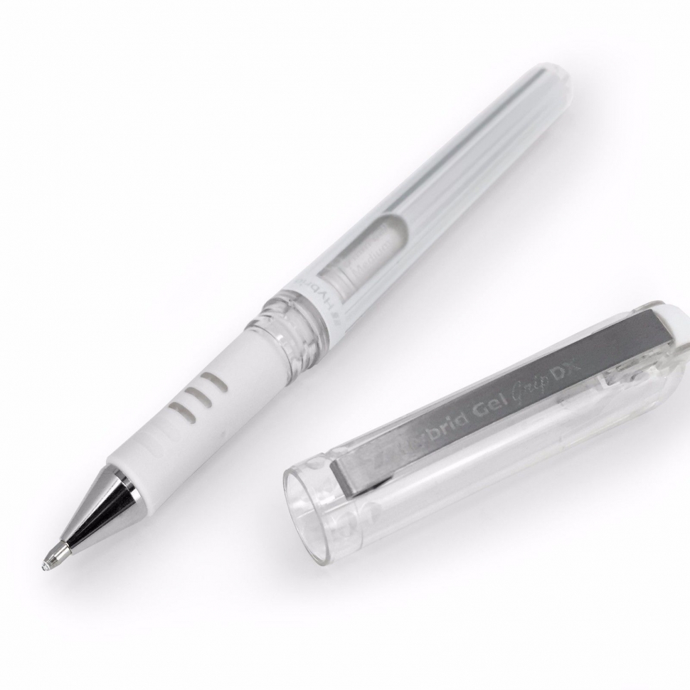 Ручка гелевая Pentel Hybrid Gel Grip DX белая 1мм K230-W - 245 руб.