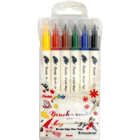 Набор двусторонних кистей Pentel Brush Sign Pen Twin SESW30C 6 цветов