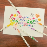 Набор двусторонних кистей Pentel Brush Sign Pen Twin SESW30C 6 цветов - Набор двусторонних кистей Pentel Brush Sign Pen Twin SESW30C 6 цветов