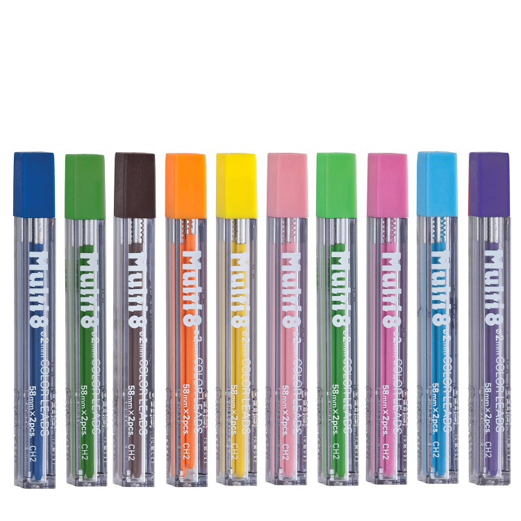 Грифели для карандашей Pentel Multi 8 Colour Lead CH2 2,0мм 2шт.