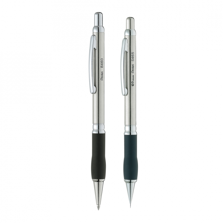 Набор Pentel Sterling карандаш SS465 + шариковая ручка B460 черная серебристый металлик