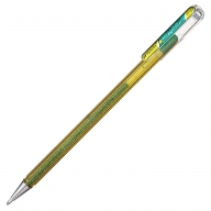 Ручка гелевая Pentel Hybrid Dual Metallic K110 хамелеон 1мм - Ручка гелевая Pentel Hybrid Dual Metallic K110-DDGX желтый + зеленый металлик 1мм
